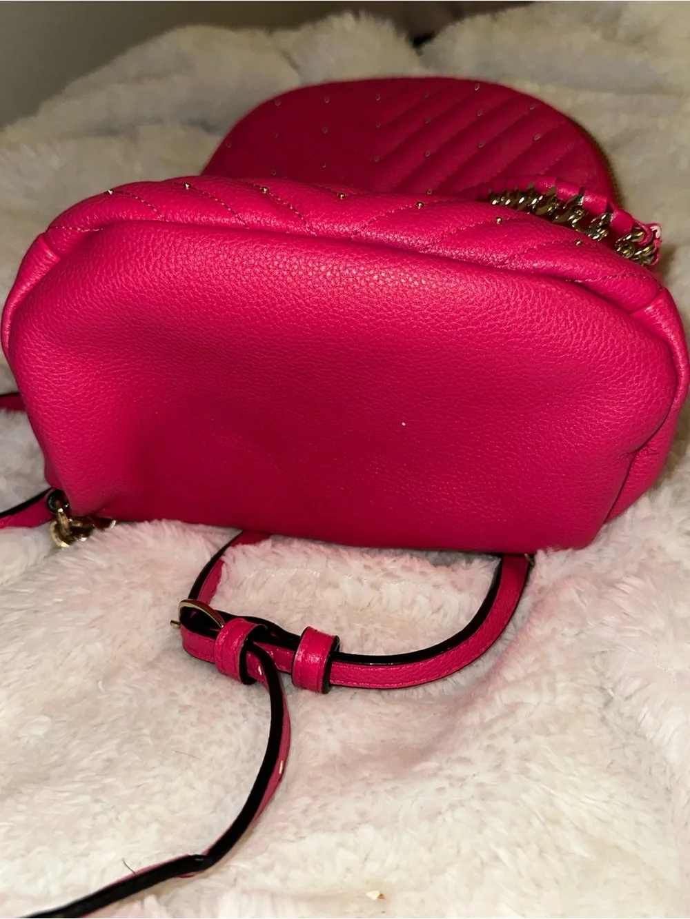Dolls Victoria's Secret Gem Pink Quilted Mini Essential Stylish Backpack